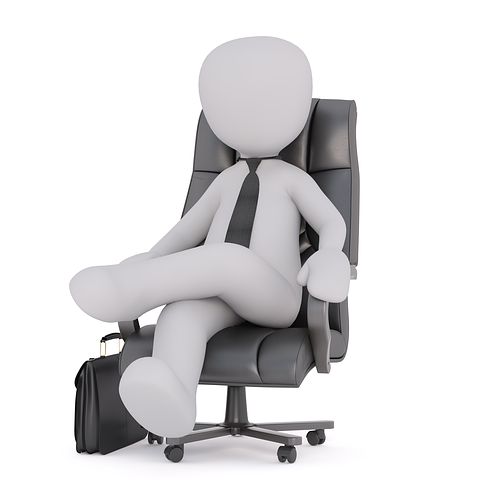 An illustration of a man sitting on a chair