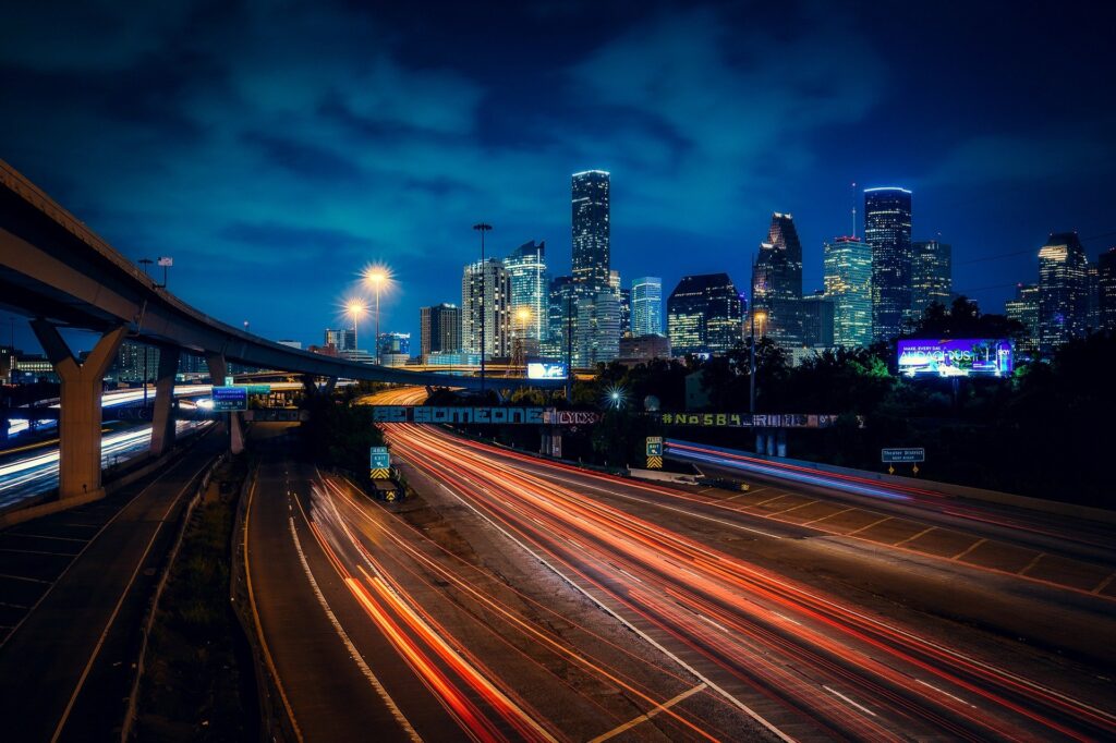 An ariel shot of the city of Houston, Texas